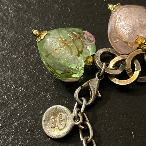 R.J. Graziano Silver Stone Multicolored Frosted Heart 8” Charm Bracelet - Picture 8 of 13